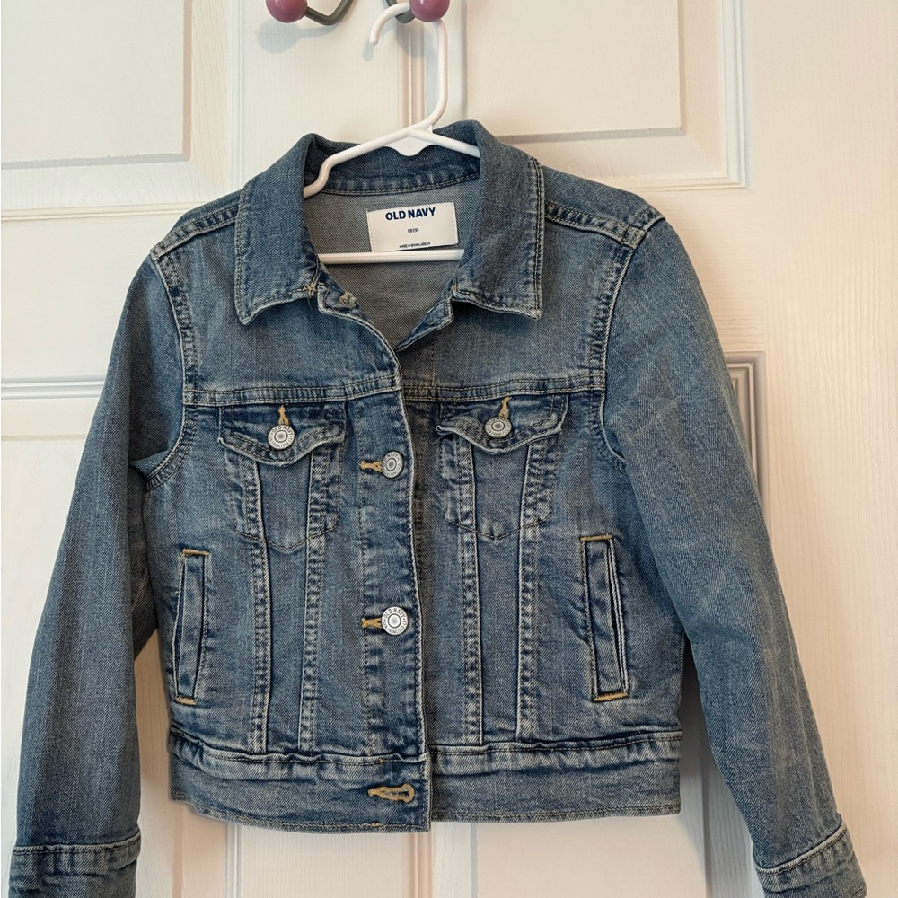 Old Navy Blue Jean Jacket Cropped Vintage Style
